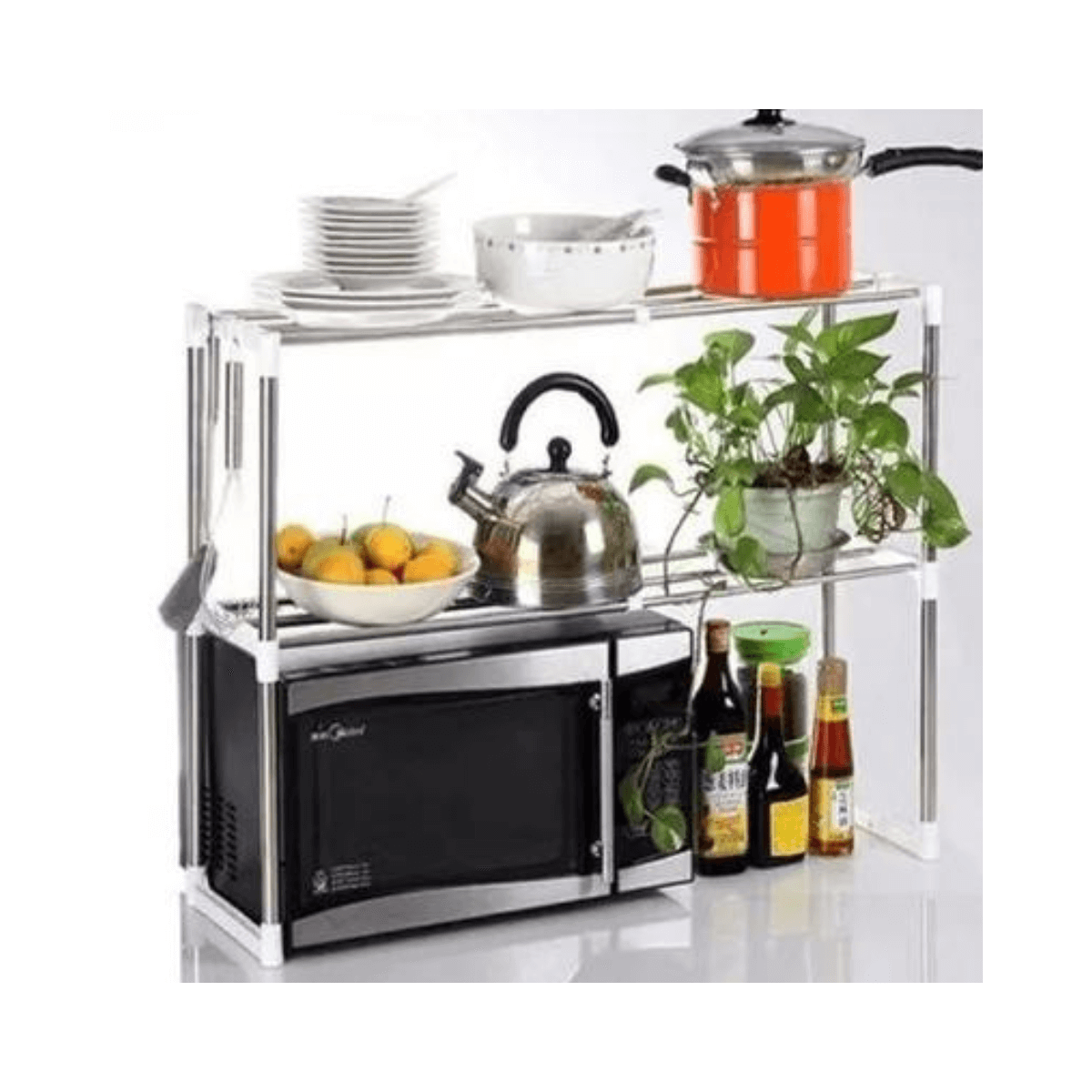 Estante Para Microondas Acero Inoxidable 2 Pisos