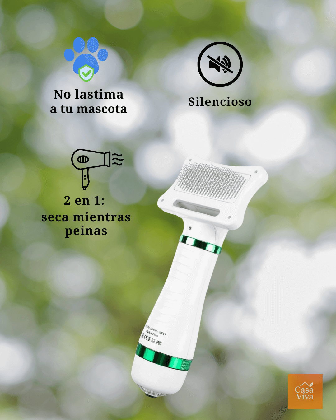 Secador de pelo mascotas 2 en 1