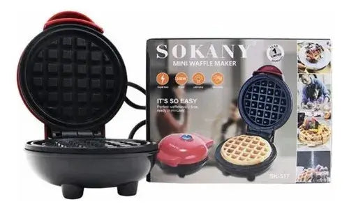 Mini Wafflera Roja Multifunción
