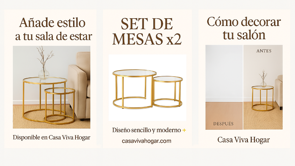 Set 2 Mesas Diseño Mármol Blanco: Versatilidad y Elegancia para tu Living
