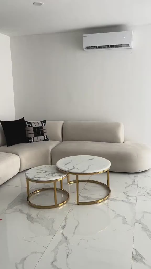 Set 2 Mesas Diseño Mármol Blanco: Versatilidad y Elegancia para tu Living